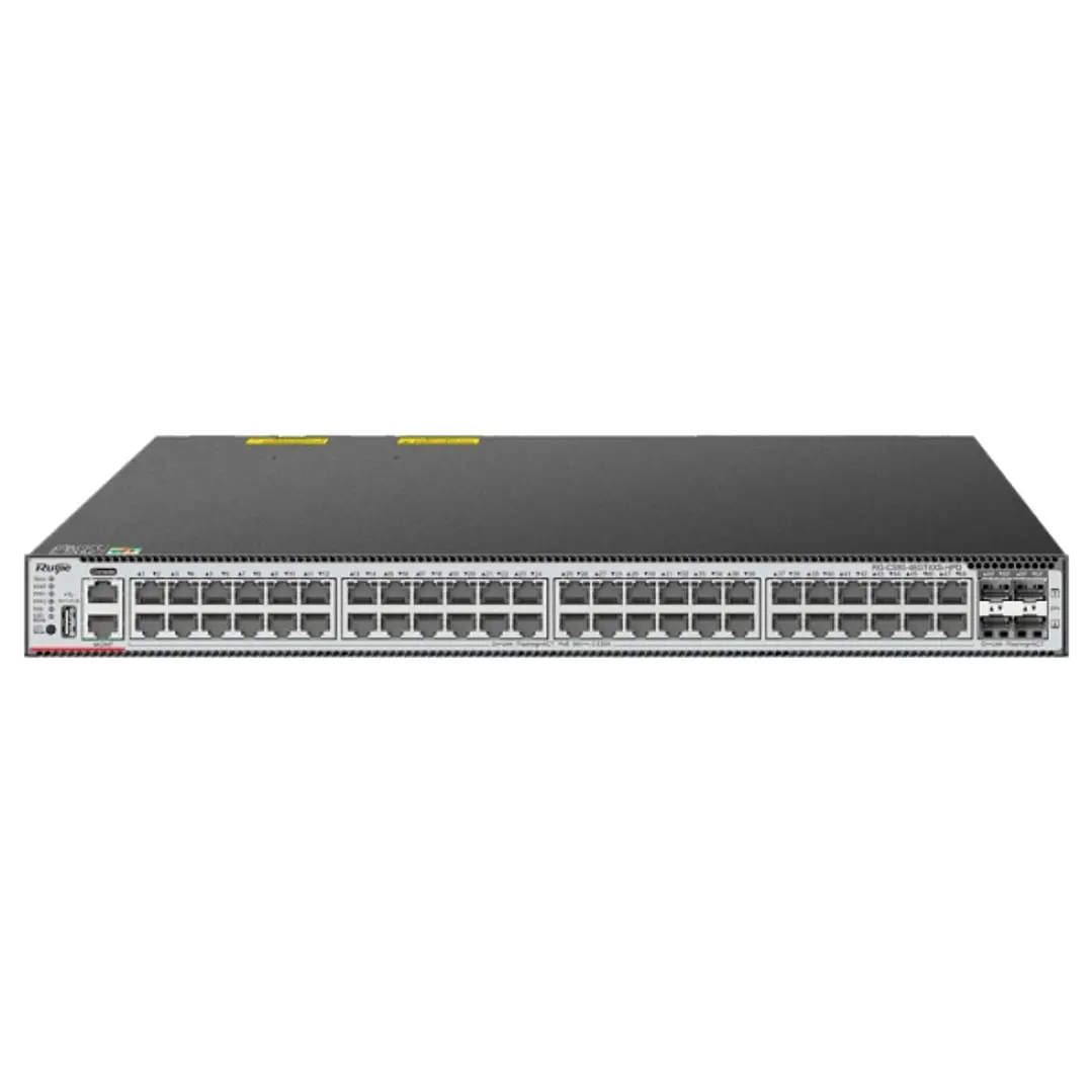 Ruijie RG-CS85-48GT4XS-HPD Switch con Auto-Negociacion - 48 Puertos Ethernet hasta 1Gbps - 4x SFP+ hasta 10Gbps - Ranura de Expansion - 2 Ventiladores 1