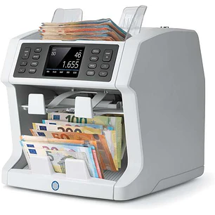 Safescan 2995-SX Contadora de Billetes - Procesamiento Avanzado de Efectivo - Clasificacion por Divisa, Estado y Falsificaciones - Funciones de Ahorro