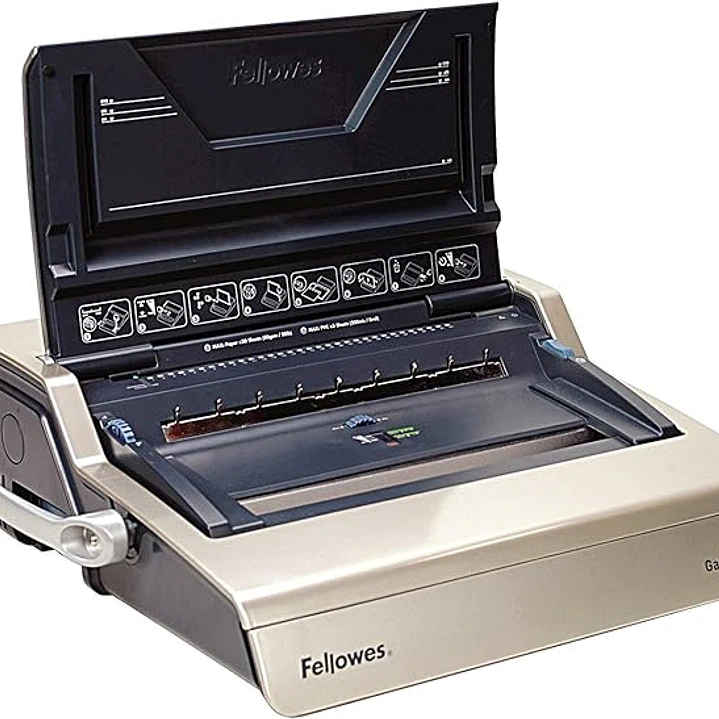 Fellowes Galaxy E Wire Encuadernadora Electrica - Perfora hasta 20 Hojas - Encuaderna hasta 130 Hojas - Bandeja Frontal - Incluye Kit de Inicio - 45x5 1