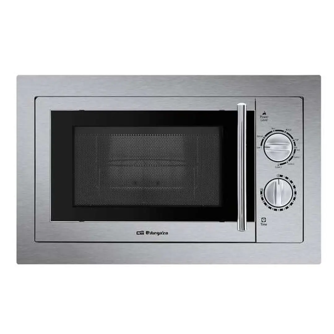 Orbegozo MIG 2033 Microondas Encastrable con Grill Potente y Duradero - con Acabado en Acero Inoxidable y Marco Exclusivo 9 Niveles de Potencia y Temp 1