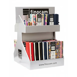 Finocam Minimal Design Expositor Giratorio con 60 Agendas Minimal Surtidas - Anual 2026 - Color Surtidos
