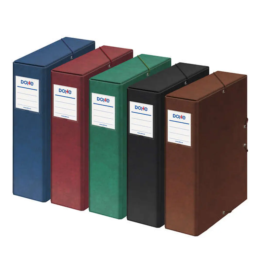 Dohe Caja de Carton Forrado con Papel Impreso y Plastificado - Lomo 9cm - Sistema de Cierre con Gomas Elasticas 1