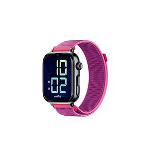 Savefamily Reloj Inteligente Smartwatch Infantil SaveWatch Plus 2 - Pantalla Amoled - Carcasa Negra - Correa Tela frambuesa