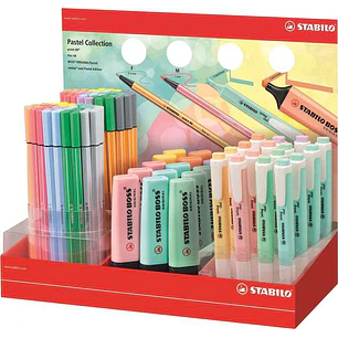 Stabilo Expositor Coleccion Pastel de 111 Rotuladores y Marcadores Fluorescentes - 15 Boss, 16 Swing Cool, 40 Point 88 y 40 Pen 68 - Colores Surtidos