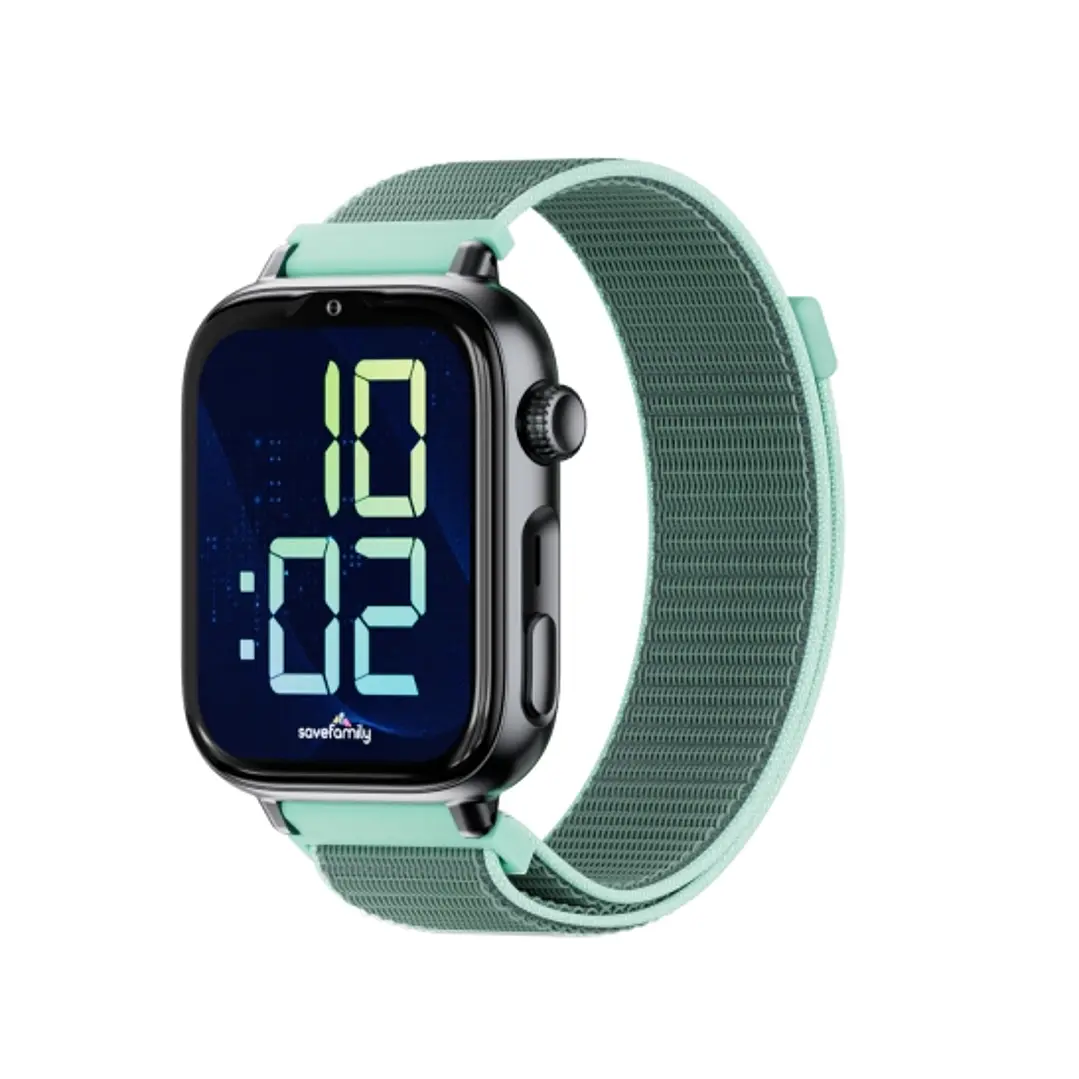 Savefamily Reloj Inteligente Smartwatch Infantil SaveWatch Plus 2 - Pantalla Amoled - Carcasa Negra - Correa Tela Ocean 1