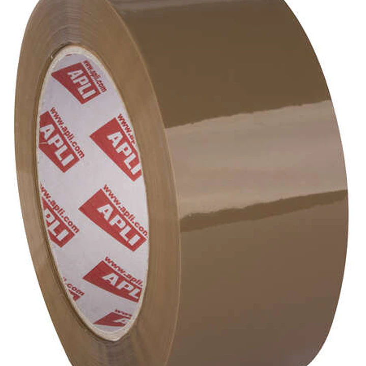 Apli Precinto Basic Pp Acrilico - 48mm x 132m - Resistente al Agua y al Envejecimiento - Facil de Cortar - Marron 1