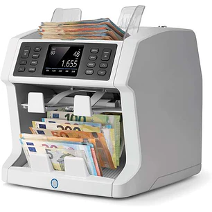 Safescan 2985-SX Contadora de Billetes (Gen3) - Procesamiento Avanzado de Efectivo - Clasificacion por Divisa, Denominacion y Validez - Deteccion de F