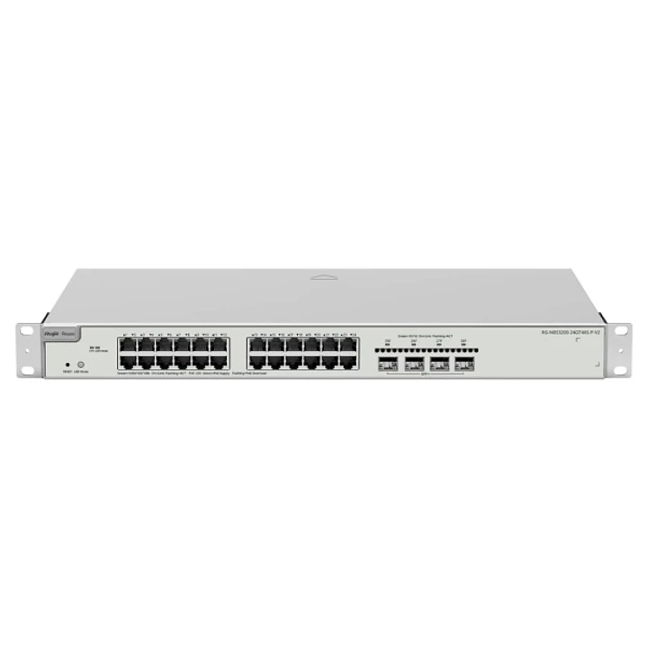 Ruijie RG-NBS3200-24GT4XS-P-V2 Switch Gestionado en Capa 2 - Montaje en Rack 1U - 24 Puertos Ethernet hasta 1Gbps - 4x SFP+ hasta 10Gbps - PoE/PoE+ ha 1