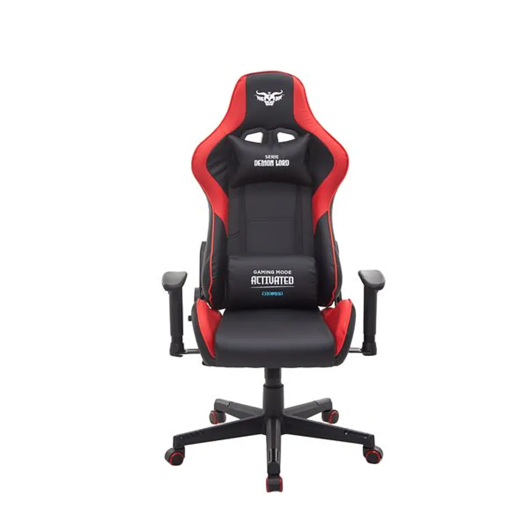 Cromad Serie Demon Lord Silla Gaming - Estructura Robusta - Piel Sintetica de Alta Calidad - Altura Regulable con Piston de Gas Clase 2 - Respaldo Rec 1
