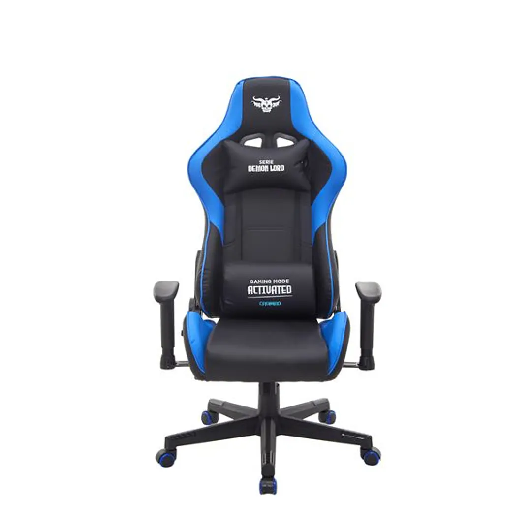 Cromad Serie Demon Lord Silla Gaming - Estructura Robusta - Piel Sintetica de Alta Calidad - Altura Regulable con Piston de Gas Clase 2 - Respaldo Rec 1