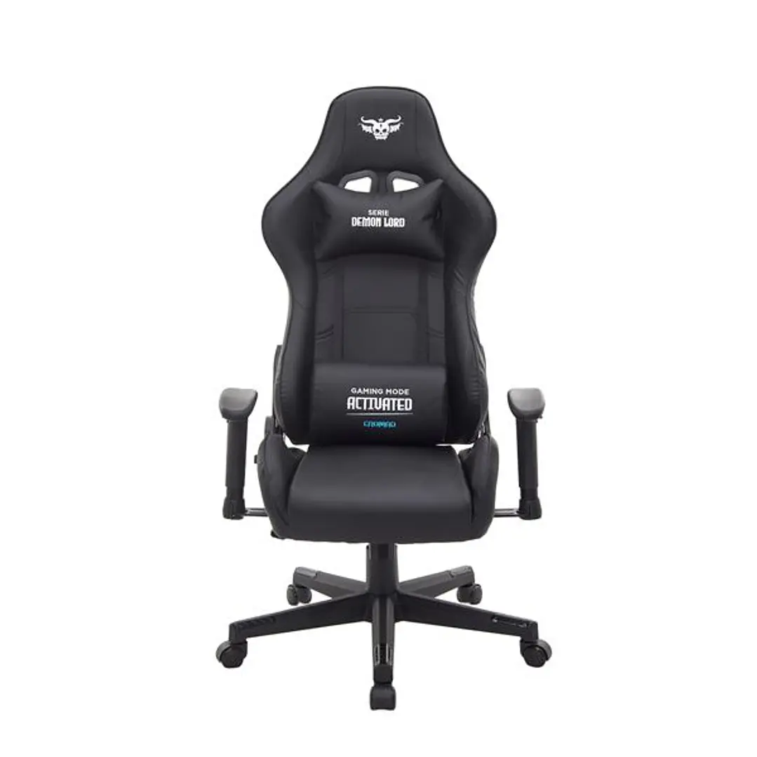 Cromad Serie Demon Lord Silla Gaming - Estructura Robusta - Piel Sintetica de Alta Calidad - Altura Regulable con Piston de Gas Clase 2 - Respaldo Rec 1