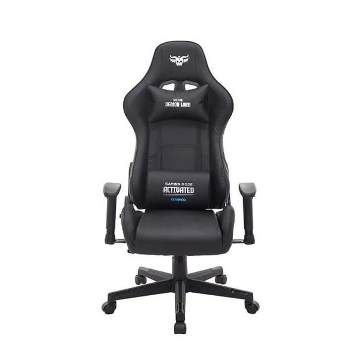 Cromad Serie Demon Lord Silla Gaming - Estructura Robusta - Piel Sintetica de Alta Calidad - Altura Regulable con Piston de Gas Clase 2 - Respaldo Rec 1