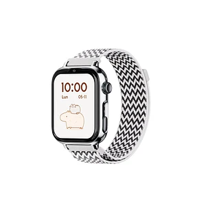 Savefamily Reloj Inteligente Smartwatch Infantil SaveWatch Plus 2 - Pantalla Amoled - Carcasa Plateada - Correa Tela Zigzag