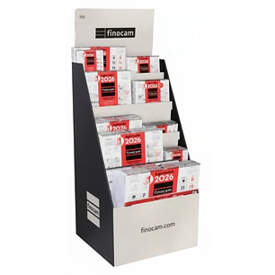 Finocam Expositor de Pie con 125 Calendarios Neutros Surtidos en Catalan - Anual 2026 - Estructura de Carton - Color Surtidos