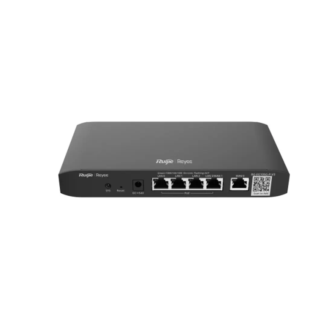 Ruijie RG-EG105G-P-V3 Router Gestionado - 5 Puertos de 1Gbps - Soporta hasta 2 Enlaces WAN - 4xPoE 54W - 600Mbps - Capacidad hasta 100 Usuarios - Gest 1