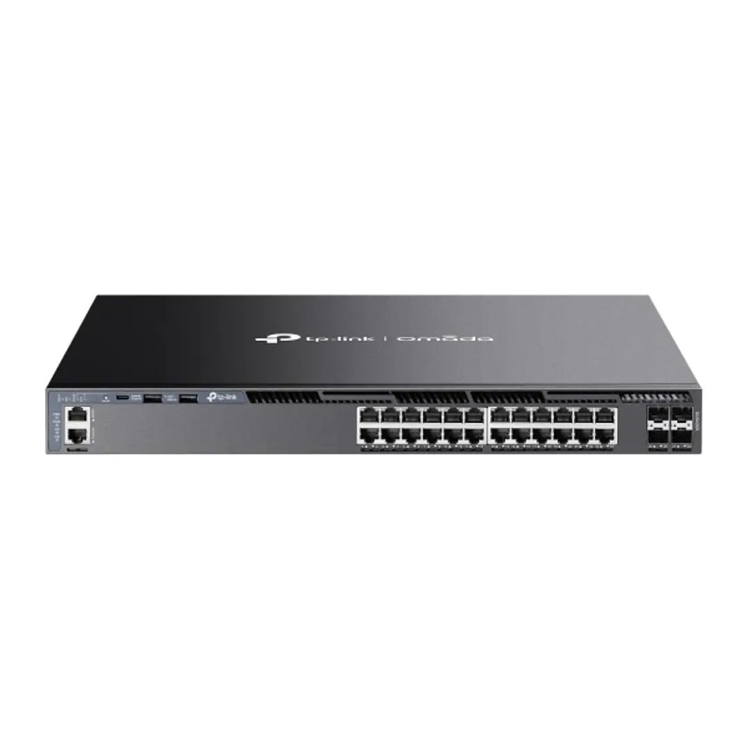 TP-Link Omada SG6428X Switch 28 Puertos - Gestionado - 24xRJ45 1Gbps - 4xSFP 10Gbps - Soporta QOS - Doble Fuente de Alimentacion - Conmutacion hasta 1 1