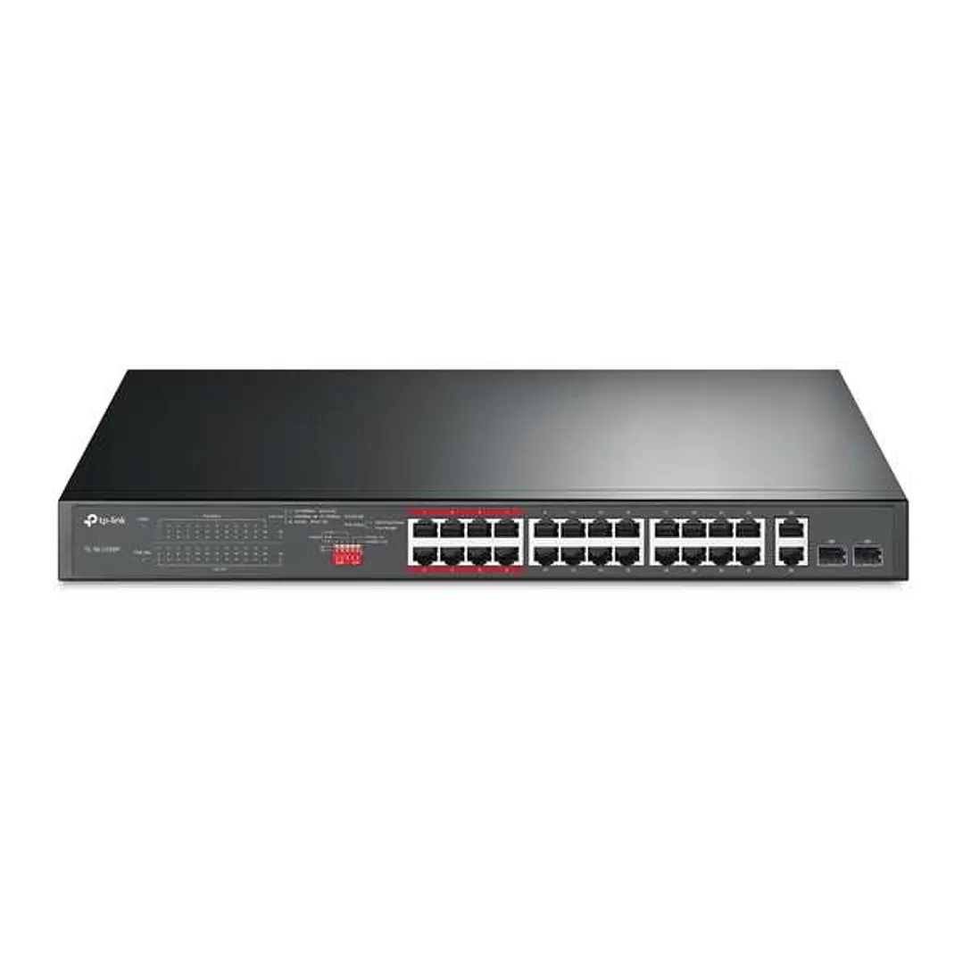 TP-Link Switch 24 Puertos 10/100Mbps + 2 Puertos Gigabit PoE+ - No Gestionable - Modo Aislamiento / Prioridad - Plug & Play 1