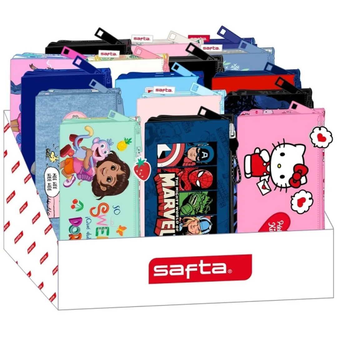 Safta Expositor con Portatodos - Carton Reciclado - Ecologico - 17L - Presentacion Ordenada y Atractiva - 315x235x195mm - Colores Surtidos 1