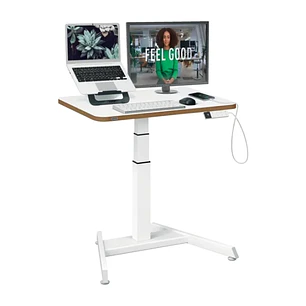 Leitz Ergo Escritorio Compacto Electrico - Regulacion Elecctrica de la Altura de 65 a 130cm - Escritorio de 80x60x2,5cm - Peso Maximo Soportado 80kg -
