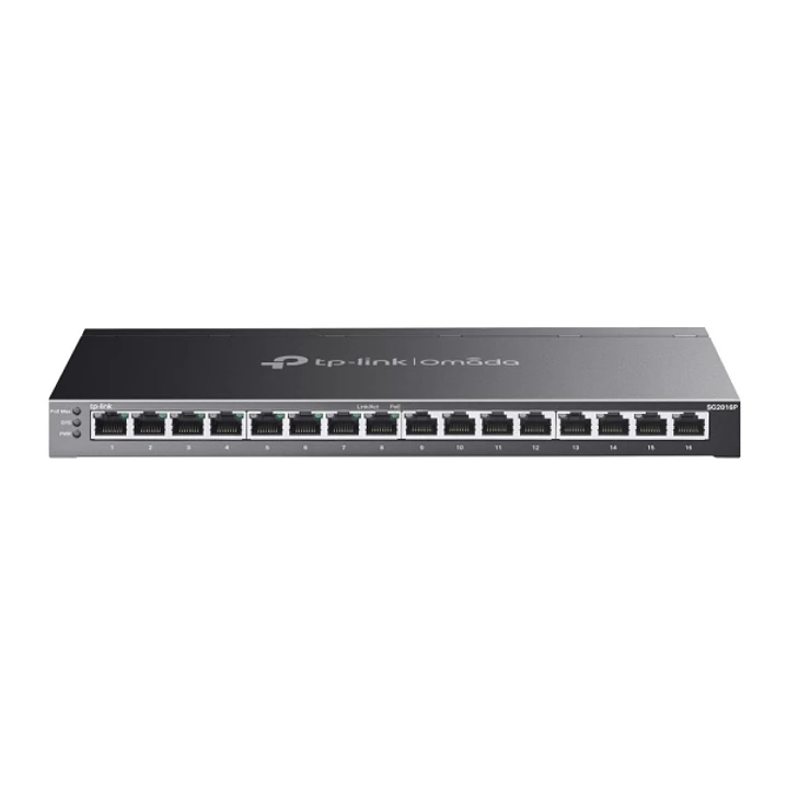 TP-Link Omada SG2016P Switch 16 Puertos - Negociacion Automatica - 8xRJ45 1Gbps - 8xRJ45 PoE+ 1Gbps - Conmutacion hasta 32Gbps - Soporta QOS - Carcasa 1