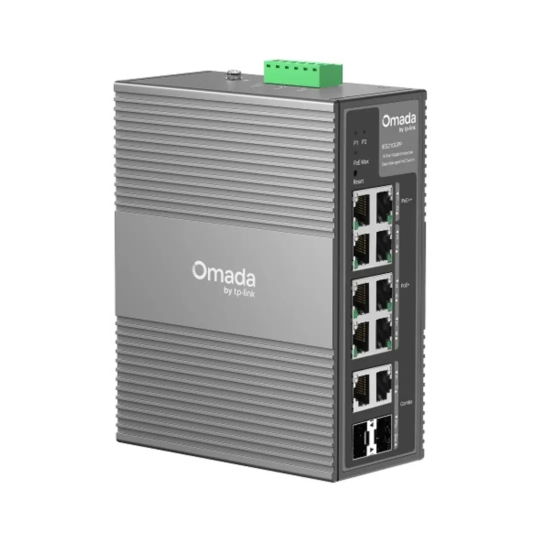 TP-Link Omada IES210GPP Switch 10 Puertos - Gestionado - 2xRJ45 PoE++ 1Gbps - 8xRJ45 PoE+ 1Gbps - 2xRJ45/SFP Combo - Soporta QOS - Conmutacion hasta 2 1