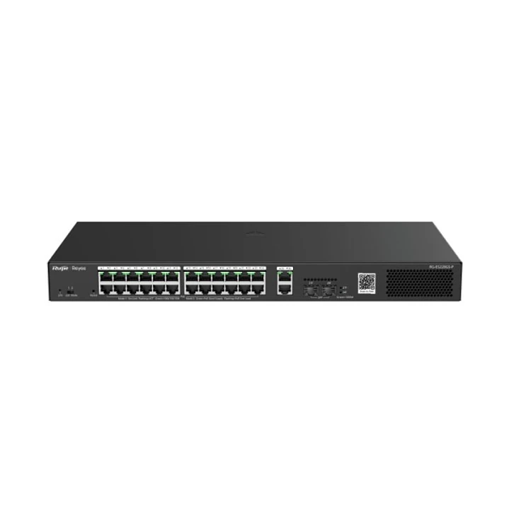Ruijie RG-ES228GS-P Switch de Sobremesa - 26 Puertos Ethernet hasta 1Gbps - 2x SFP 1Gbps - PoE/PoE+ hasta 370W - Carcasa de Acero - Gestion Inteligent 1