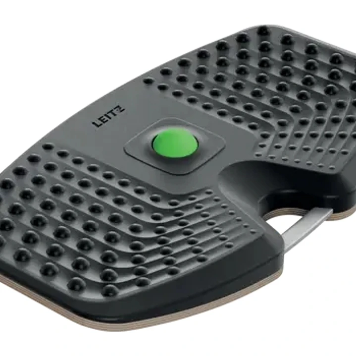 Leitz Balance Board Ergo Active Tabla de Bamboleo - Movimiento de Balanceo de Bajo Impacto - Bola de Masaje Extraible - Superficie de Espuma Suave y R 1