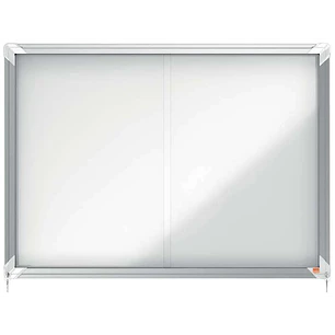 Nobo Vitrina Interior para 8 Hojas A4 con Superficie Magnetica y Puerta Deslizante - 689x972x54mm - Superficie Blanca Metalica y Magnetica de Borrado 