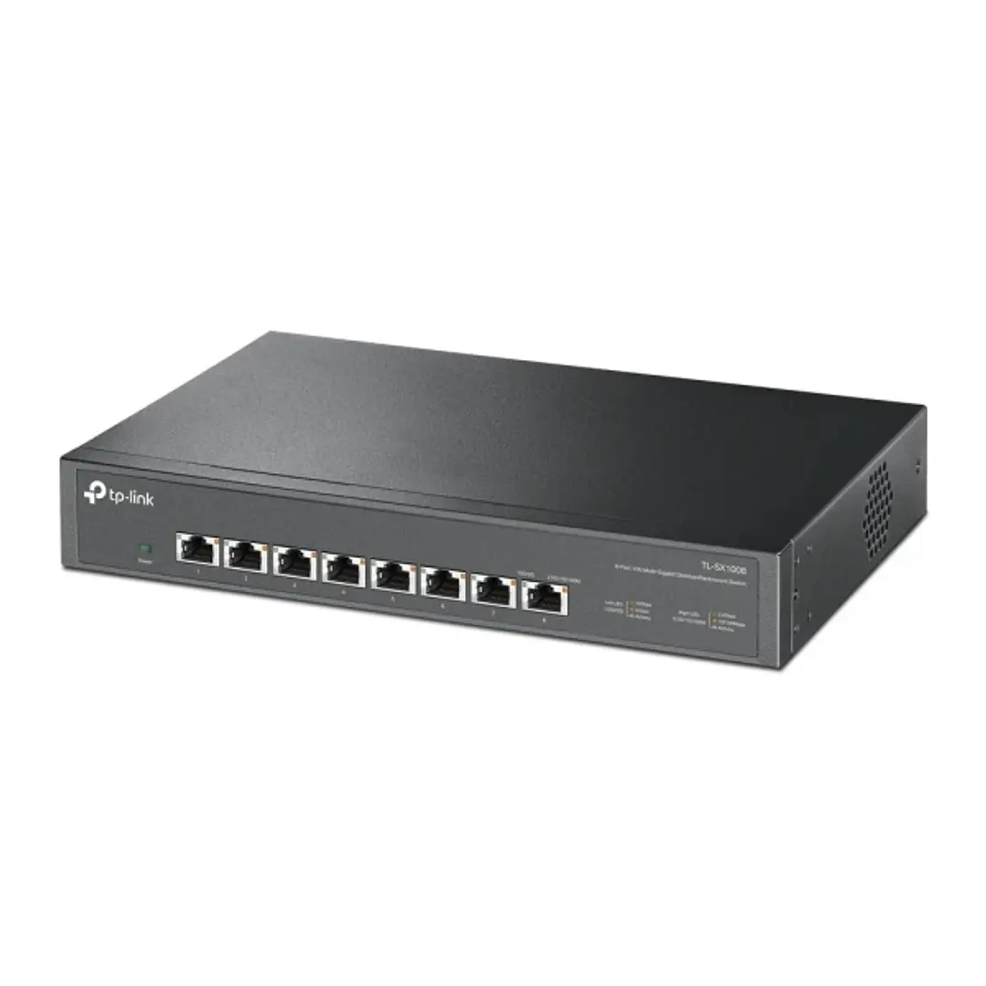 TP-Link TL-SX1008 Switch 8 Puertos RJ45 10Gbps - No Administrado - Soporta QOS - Conmutacion hasta 160Gbps - Color Negro 1
