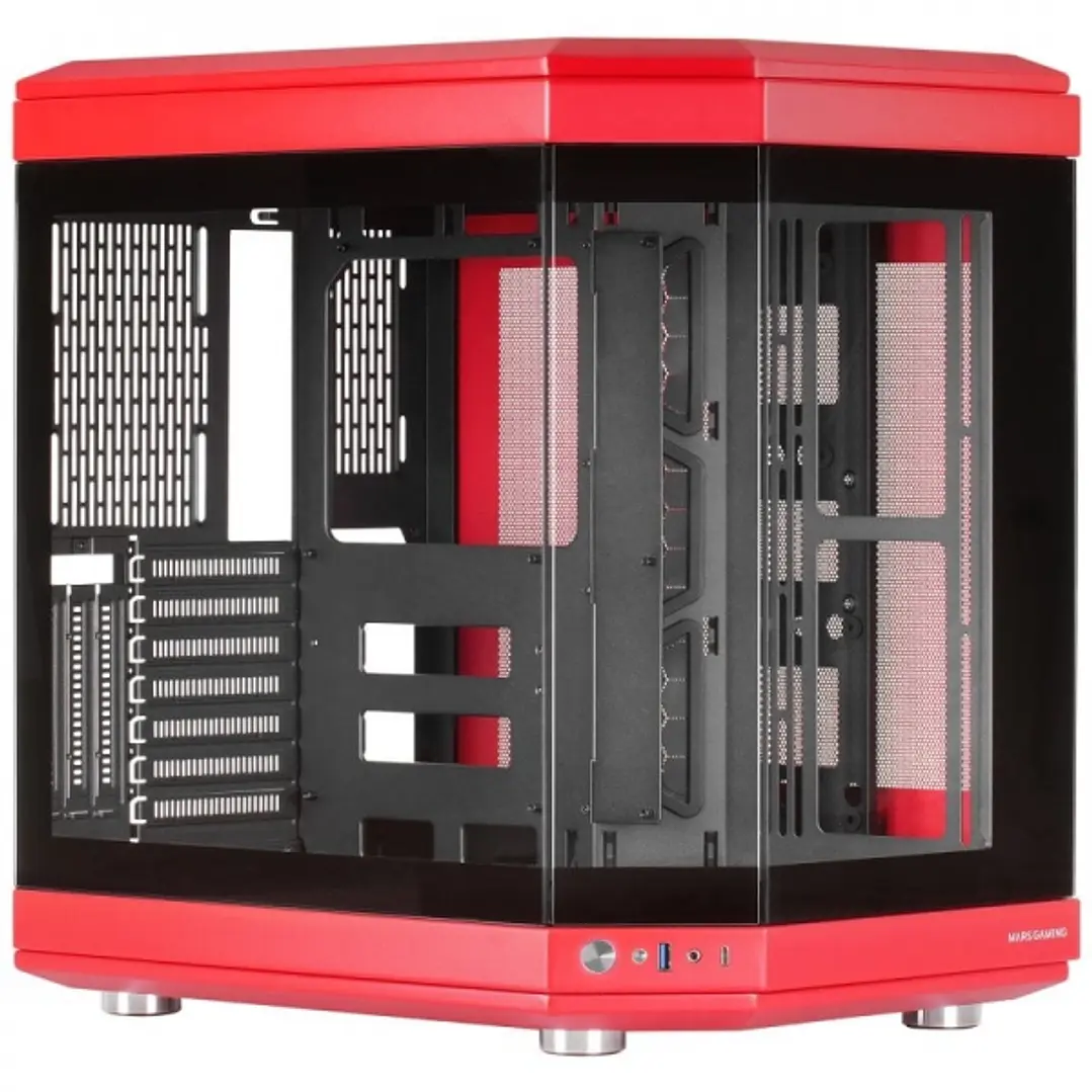 Mars Gaming MC-3T Caja Gaming Premium - Tres Paneles de Cristal Templado - Montaje Vertical de GPU - Conectividad USB-C - Hasta 10 Ventiladores - Colo 1