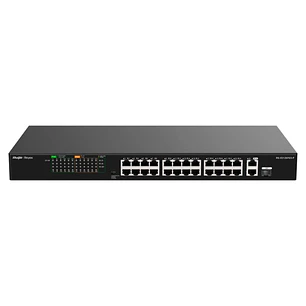 Ruijie RG-ES126FGS-P Switch - 24 Puertos Ethernet hasta 100Mbps - 1X Uplink hasta 1Gbps - 1X Rj45/SFP Combo hasta 1Gbps - PoE/PoE+ hasta 370W - Carcas