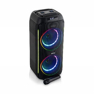 Daewoo Altavoz Karaoke Inalambrico - 40W - Bluetooth - Radio FM - Bateria 2000mAh - Microfono Incluido - MicroSD - Jack 3.5mm - USB - Luz LED RGB - Re