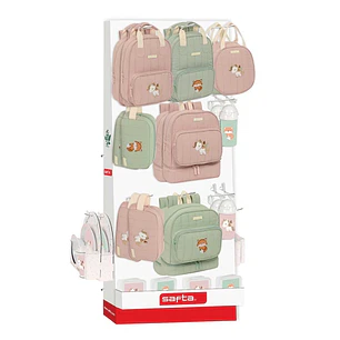 Safta Expositor con 10 Ganchos para Mochilas - Carton Reciclado - Facil de Organizar y Exhibir - Contribuye al Cuidado Ambiental - 650x280x1580mm - Co
