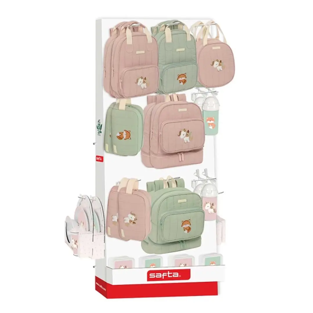 Safta Expositor con 10 Ganchos para Mochilas - Carton Reciclado - Facil de Organizar y Exhibir - Contribuye al Cuidado Ambiental - 650x280x1580mm - Co 1