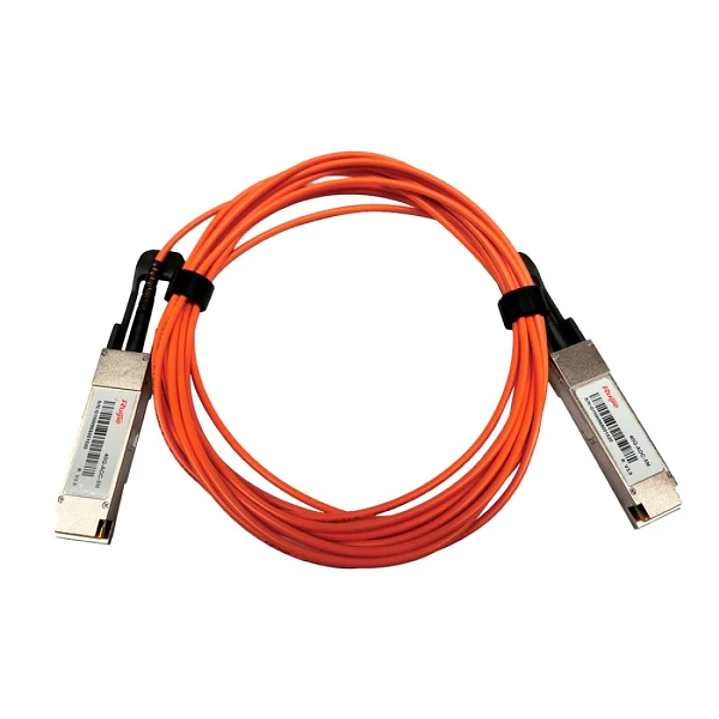 Ruijie 40G-AOC-5M Cable de Fibra Optica - 5 Metros - 2 Modulos Transceptores QSFP+ - Velocidad hasta 40Gbps - Color Naranja 1