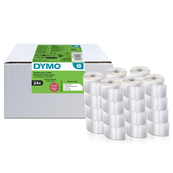 Dymo LabelWriter 11355 Multipack Etiquetas Originales Multiusos Autoadhesivas - 19x51mm - 24 Rollos de 500 Unidades - S0722550 1