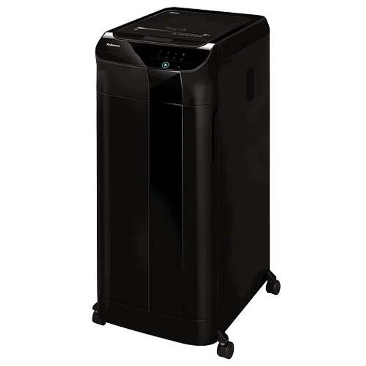 Fellowes AutoMax 600M Destructora de Papel Automatica Microcorte P-5 - Autoalimentacion 600 Hojas, Manual 14 Hojas - Papelera de 83L - Color Negro 1