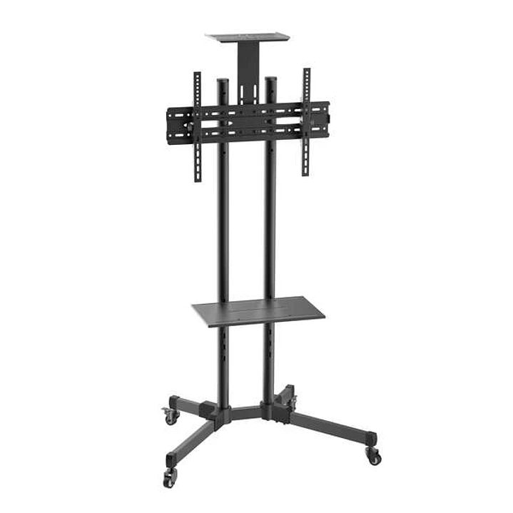 Aisens Soporte de Suelo Eco con Ruedas - Bandeja para DVD y Soporte de Camara (TV 37-70) - Color Negro 1