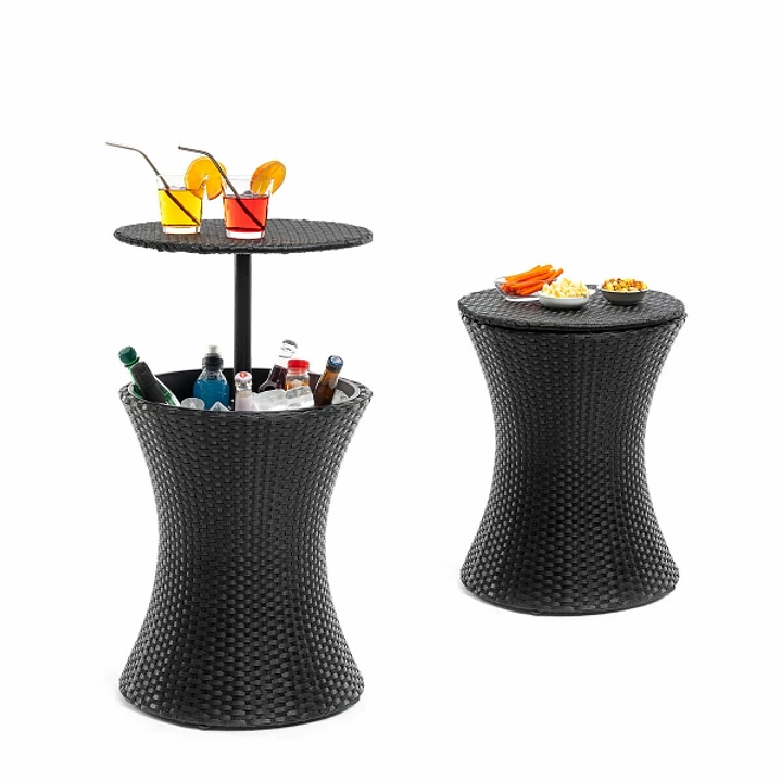 Innovagoods Frizzble Mesa Nevera para Jardin 3 en 1 - Multifuncion - Capacidad 20L - Altura Ajustable - Resistente al Agua - Incluye Drenaje - Color N 1