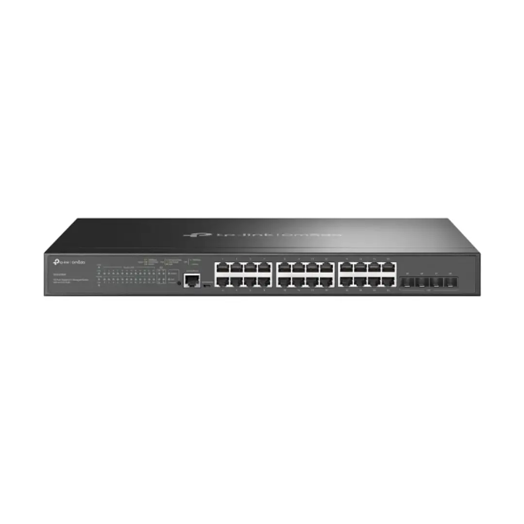 TP-Link Omada SG3428MP Switch 28 Puertos - Gestionado - 24xRJ45 PoE+ 1Gbps - 4xSFP 10Gbps - Soporta QOS - Conmutacion hasta 56Gbps - 2 Ventiladores In 1