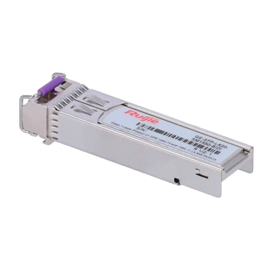 Ruijie GE-SFP-LX20-SM1550-BIDI Modulo Transceptor SFP - 1000Base-LX - Fibra Optica hasta 20km - Bidireccional - Transmision a 1550nm y Recepcion a 131 1