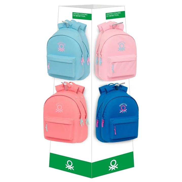 Safta Benetton Basicos Expositor con 8 Ganchos para Mochilas - Carton Reciclado - Estructura Robusta - Compacto y Espacioso - Moderno y Responsable -  1