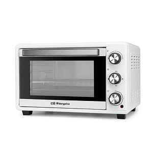 Orbegozo HO 258 Horno Electrico Multifuncion - Capacidad 25L - Potencia 1500W - Selector de Temperatura 100ºc a 230ºc - Temporizador 60min - Puerta Ab