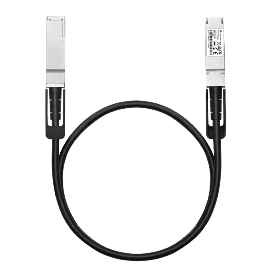 TP-Link Omada SM9220-1M Cable de Conexion Directa de 1m - Velocidad hasta 100Gbps - 30AWG - Plug and Play - Conector QSFP28 - Cobre Plateado - Color N 1