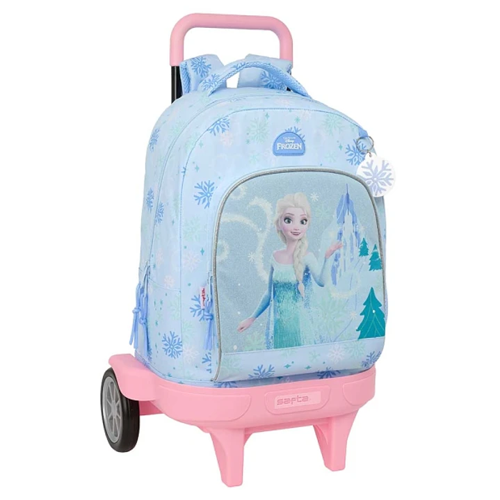 Safta Frozen Mochila con Carro - Extraible - 33L - Portabotellas - Tarjeta de Identificacion Personal - Ruedas Antivibracion - Doble Tirador - Asa - B 1