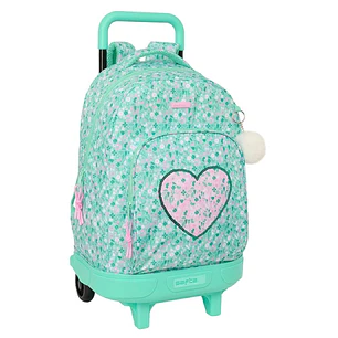Safta Cuore Mochila con Carro - Extraible - Bolsillo Frontal - Portabotellas - Tirador Doble - Hombreras Acolchadas - Asa Acolchada - Tarjeta ID - Ban