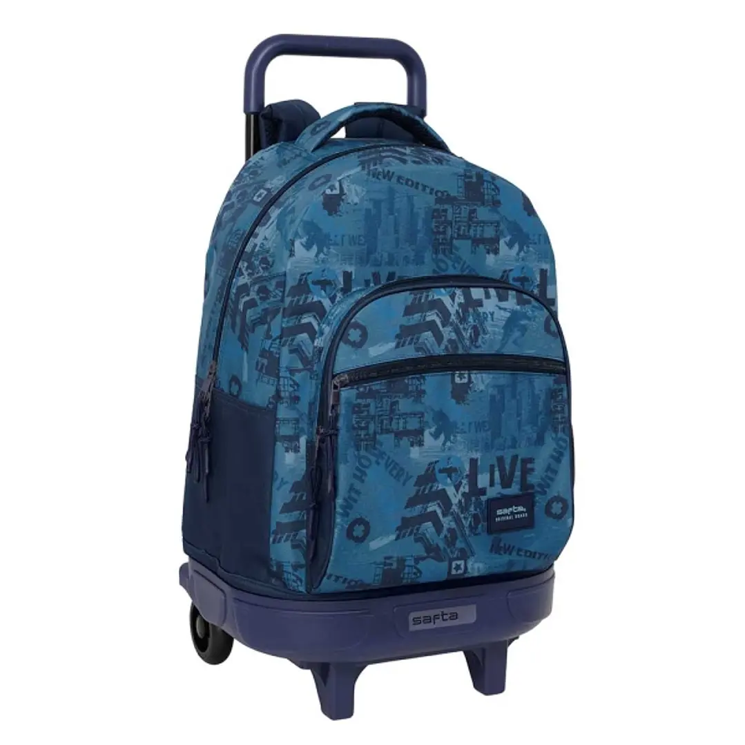 Safta New Edition Mochila con Carro - Extraible - Bolsillo Frontal - Portabotellas - Doble Cremallera - Hombreras Acolchadas - Asa Acolchada - Tarjeta 1
