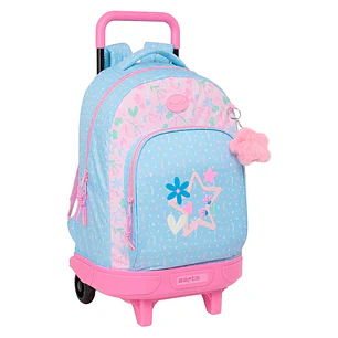Safta Blackfit8 Smile Mochila con Carro - Extraible - Bolsillo Frontal - Portabotellas - Tirador Doble - Hombreras Acolchadas - Asa Acolchada - Tarjet