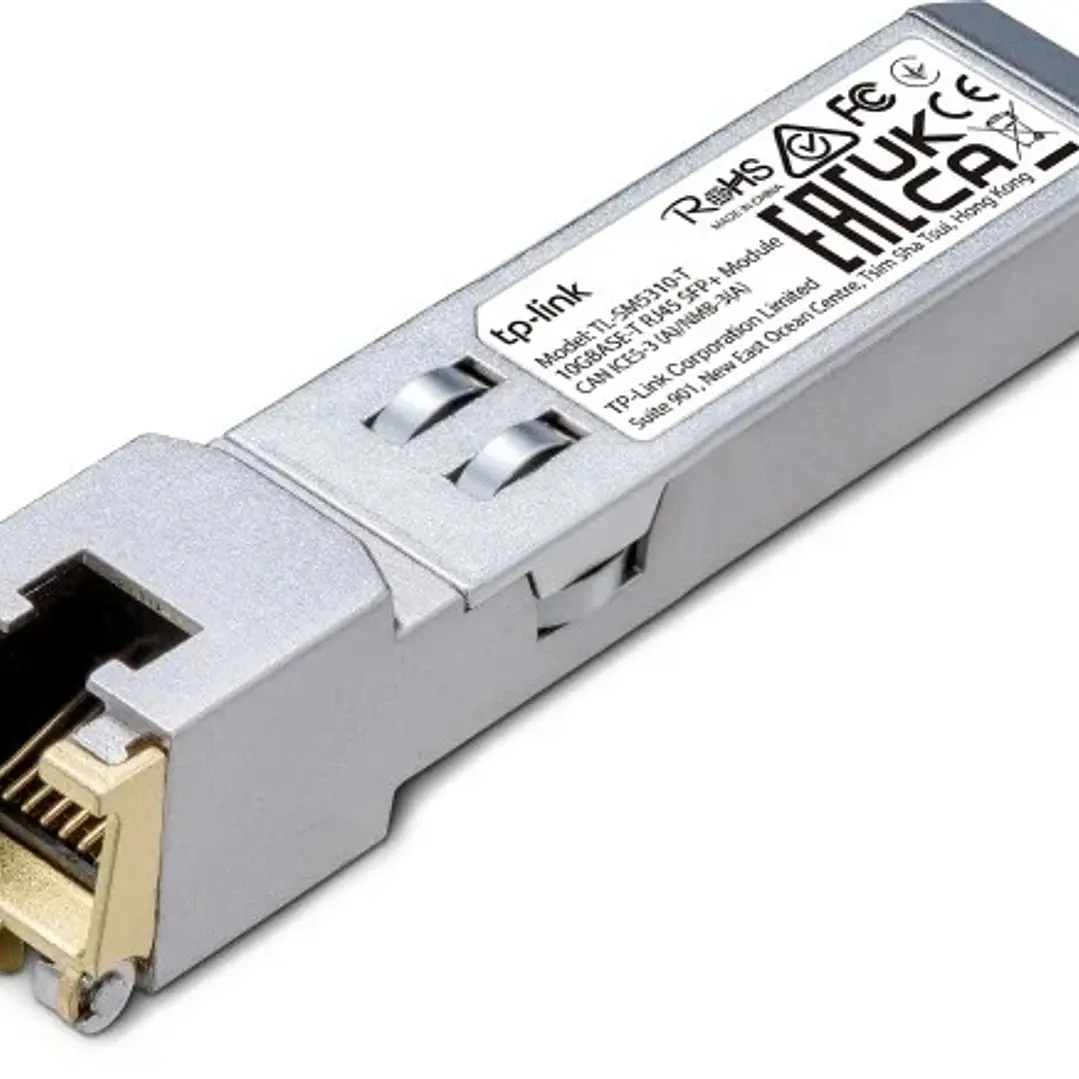 TP-Link Omada SM5310-T Modulo Transceptor SFP+ - 1000Base-T - Cables hasta 30m - Velocidad hasta 10Gbps - Conector RJ45 - Conexion en Caliente - Monit 1