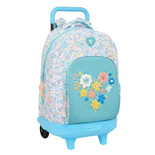 Safta Moos Fiori Mochila con Carro - Extraible - Bolsillo Lateral - Tirador Doble - Hombreras Acolchadas - Tarjeta ID - Base Reforzada - Frenos en Asa